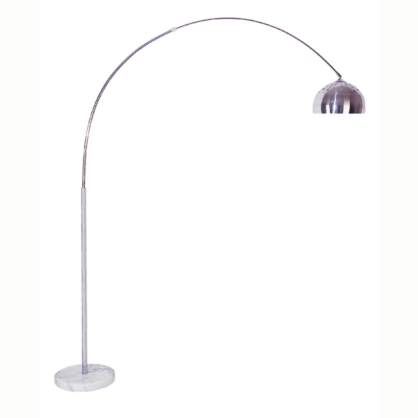 85" White Metal Arched Floor Lamp With Silver Metal Dome Shade-1