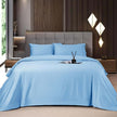 Shilucheng Bamboo Sheets Set 4/6 Pc,Cooling Breathable & Hotel Luxury Super Silky Soft, 16'' Deep Pocket, Wrinkle, Fade Resistant Springtok - Light Blue