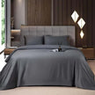 Shilucheng Bamboo Sheets Set 4/6 Pc,Cooling Breathable & Hotel Luxury Super Silky Soft, 16'' Deep Pocket, Wrinkle, Fade Resistant Springtok - Black