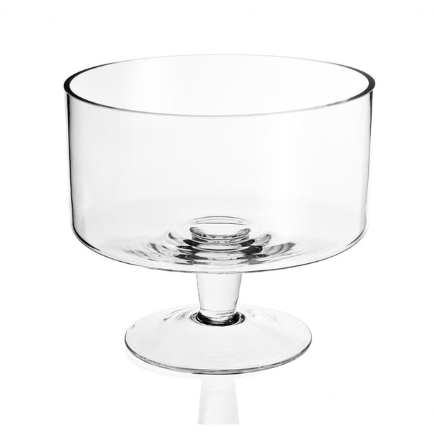 10" Clear Mouth Blown Crystal Round Trifle Bowl-1