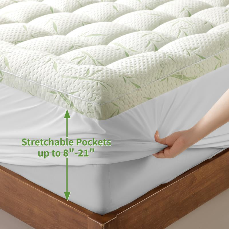 Shilucheng Mattress Topper - Extra Thick Soft Mattress Protector down Alternative Fill, Mattress Pad Cover Cotton Top with 8-21