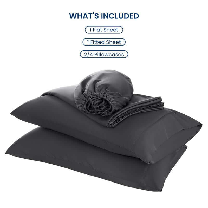 Shilucheng Bamboo Sheets Set 4/6 Pc,Cooling Breathable & Hotel Luxury Super Silky Soft, 16'' Deep Pocket, Wrinkle, Fade Resistant Springtok