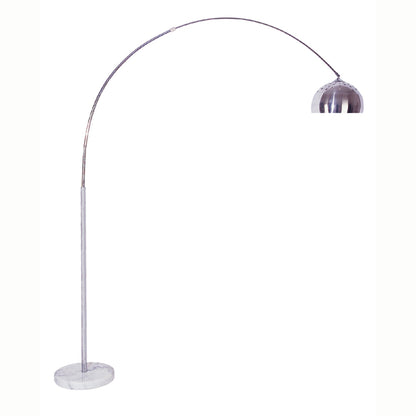 85" White Metal Arched Floor Lamp With Silver Metal Dome Shade-1