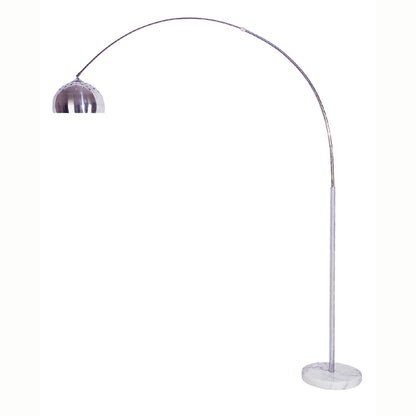 85" White Metal Arched Floor Lamp With Silver Metal Dome Shade-2