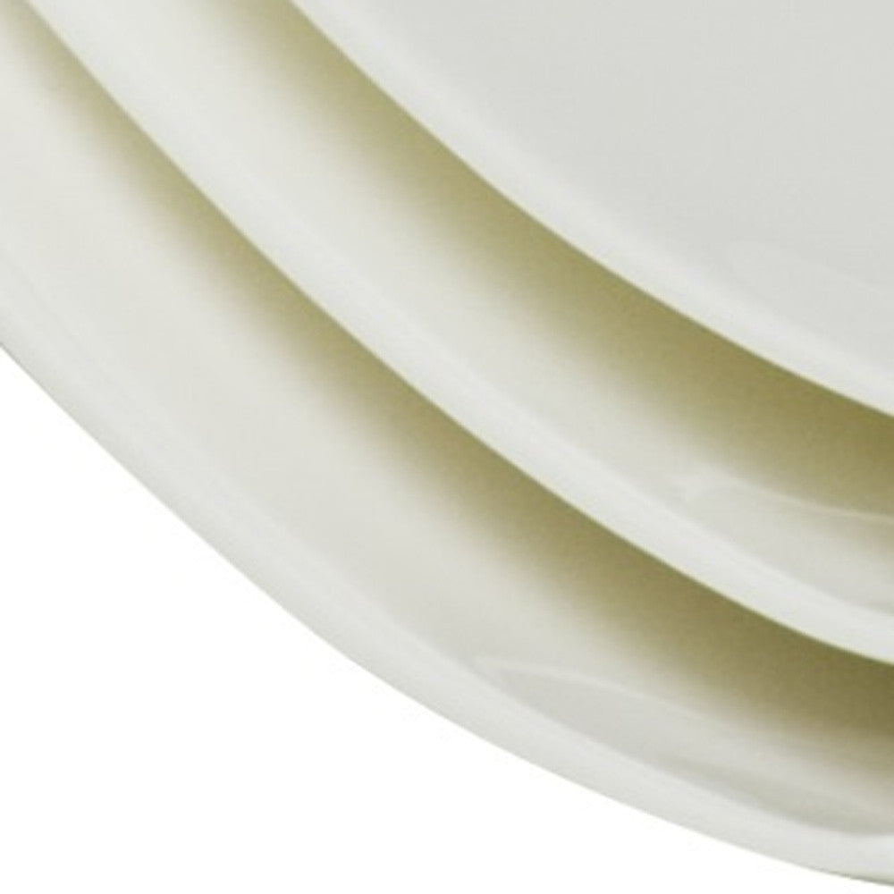 White Six Piece Square Bone China Service For Six Salad Plate Set-8