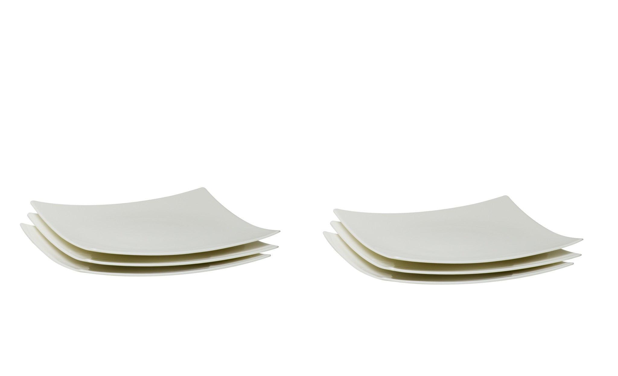White Six Piece Square Bone China Service For Six Salad Plate Set-2