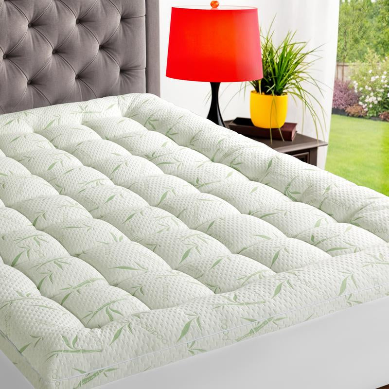 Shilucheng Mattress Topper - Extra Thick Soft Mattress Protector down Alternative Fill, Mattress Pad Cover Cotton Top with 8-21