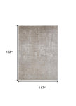 10' X 13' Tan Ivory And Gray Abstract Power Loom Distressed Area Rug With Fringe-2