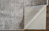 10' X 13' Tan Ivory And Gray Abstract Power Loom Distressed Area Rug With Fringe-4