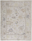 9' X 12' Tan Ivory And Orange Floral Hand Knotted Stain Resistant Area Rug-1