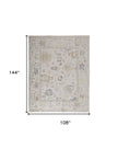 9' X 12' Tan Ivory And Orange Floral Hand Knotted Stain Resistant Area Rug-2