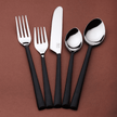 Matte Black Stainless Steel Five Piece Hand Forged Place Setting-6