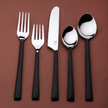Matte Black Stainless Steel Five Piece Hand Forged Place Setting-4