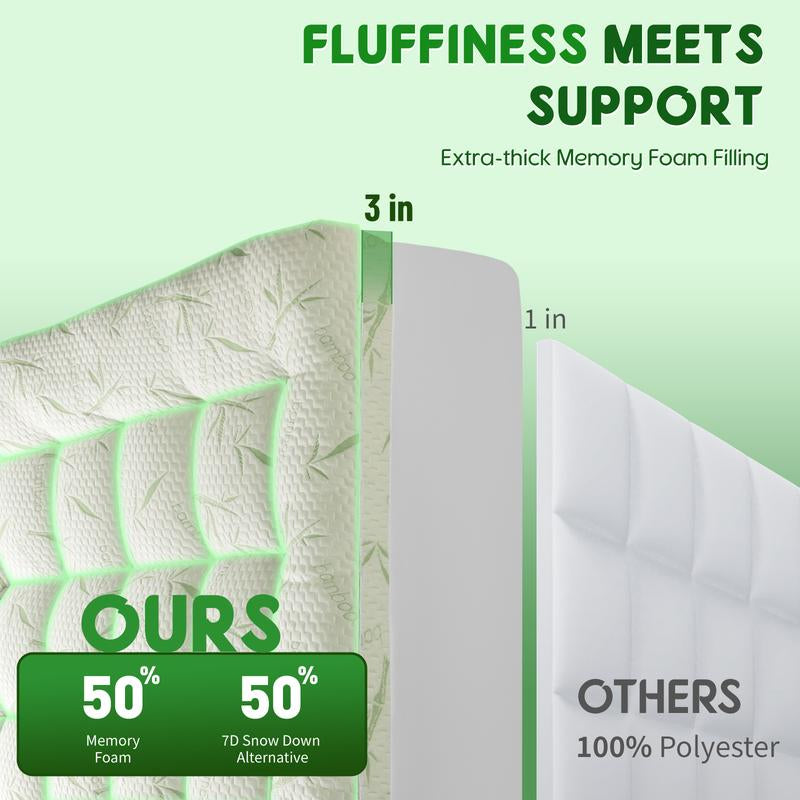 Shilucheng Mattress Topper - Extra Thick Soft Mattress Protector down Alternative Fill, Mattress Pad Cover Cotton Top with 8-21