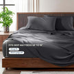 Shilucheng Bamboo Sheets Set 4/6 Pc,Cooling Breathable & Hotel Luxury Super Silky Soft, 16'' Deep Pocket, Wrinkle, Fade Resistant Springtok
