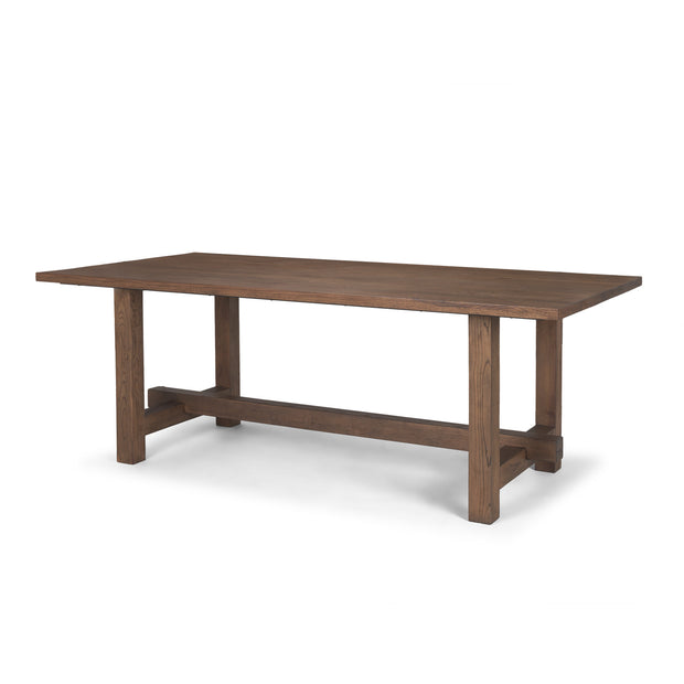 84" Brown Solid Wood Trestle Base Dining Table-1