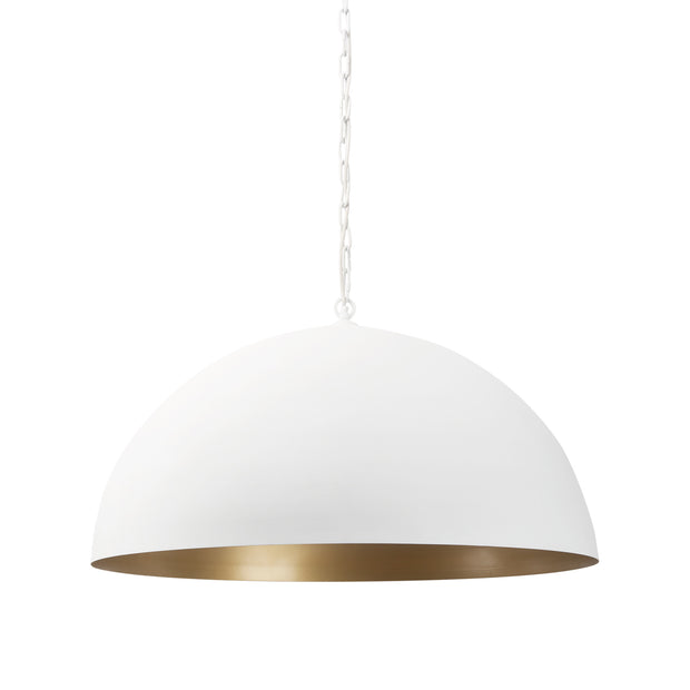 White Single Metal Dimmable Ceiling Light With White Shades-1