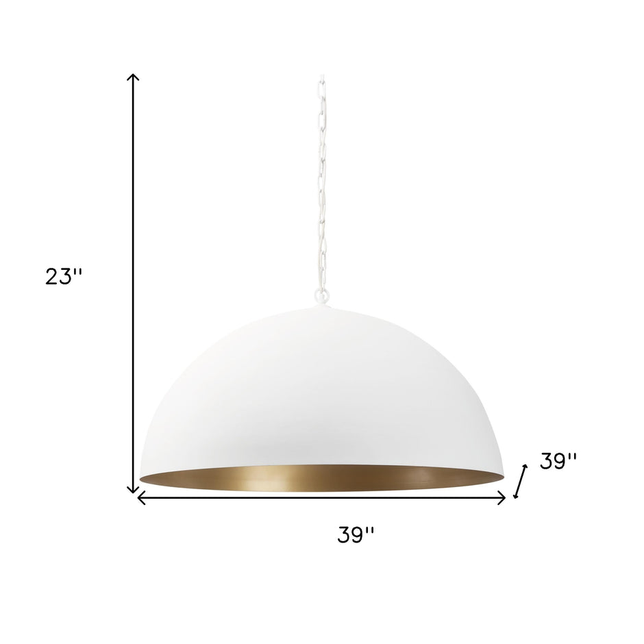 White Single Metal Dimmable Ceiling Light With White Shades-4