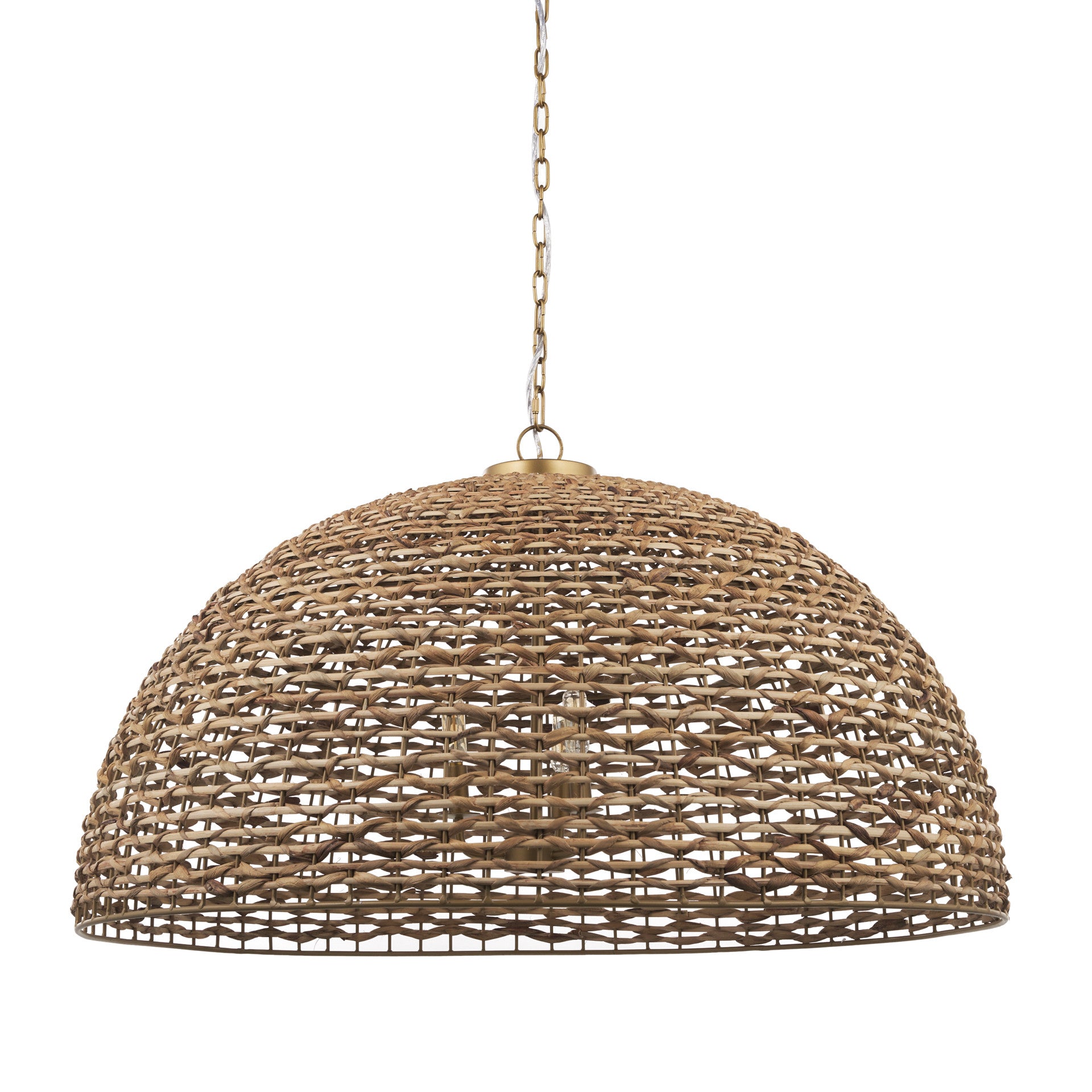 Brown Single Rattan Dimmable Ceiling Light With Brown Shades-1