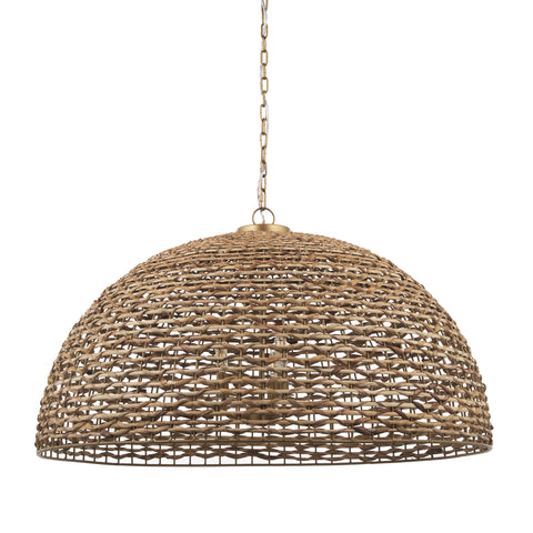 Brown Single Rattan Dimmable Ceiling Light With Brown Shades-1