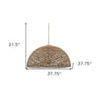 Brown Single Rattan Dimmable Ceiling Light With Brown Shades-4