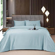 Shilucheng Bamboo Sheets Set 4/6 Pc,Cooling Breathable & Hotel Luxury Super Silky Soft, 16'' Deep Pocket, Wrinkle, Fade Resistant Springtok - Light Cloud Blue