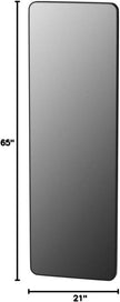 Large Full Length Body Mirror for Floor & Wall in Bedroom - Metal Frame - Big & Tall Long Mirror for Leaning - Full Length Wall Mirror Size 65