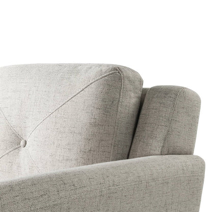 Cream Microfiber Upholstered Chair Armchair with Button Tufted Back Cushion-2