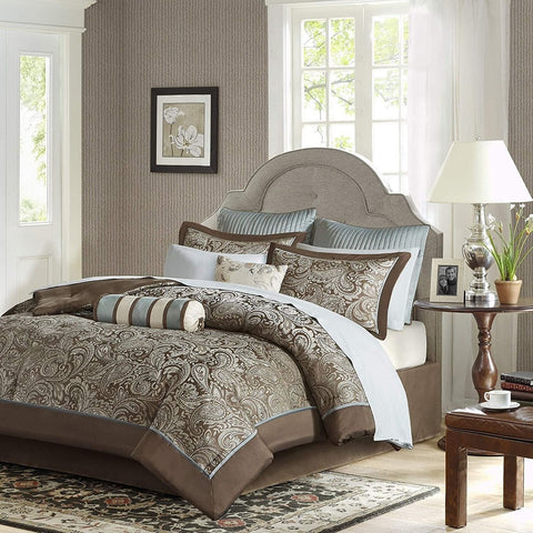 12-Piece Paisley Comforter Set (Eastern King) | Cotton-Poly Blend