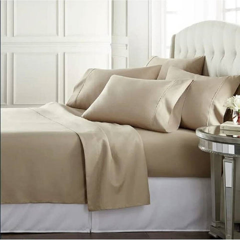 1000 Thread Count Egyptian Cotton Sheet Set (Full) | Taupe Sateen