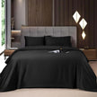 Shilucheng Bamboo Sheets Set 4/6 Pc,Cooling Breathable & Hotel Luxury Super Silky Soft, 16'' Deep Pocket, Wrinkle, Fade Resistant Springtok - Black